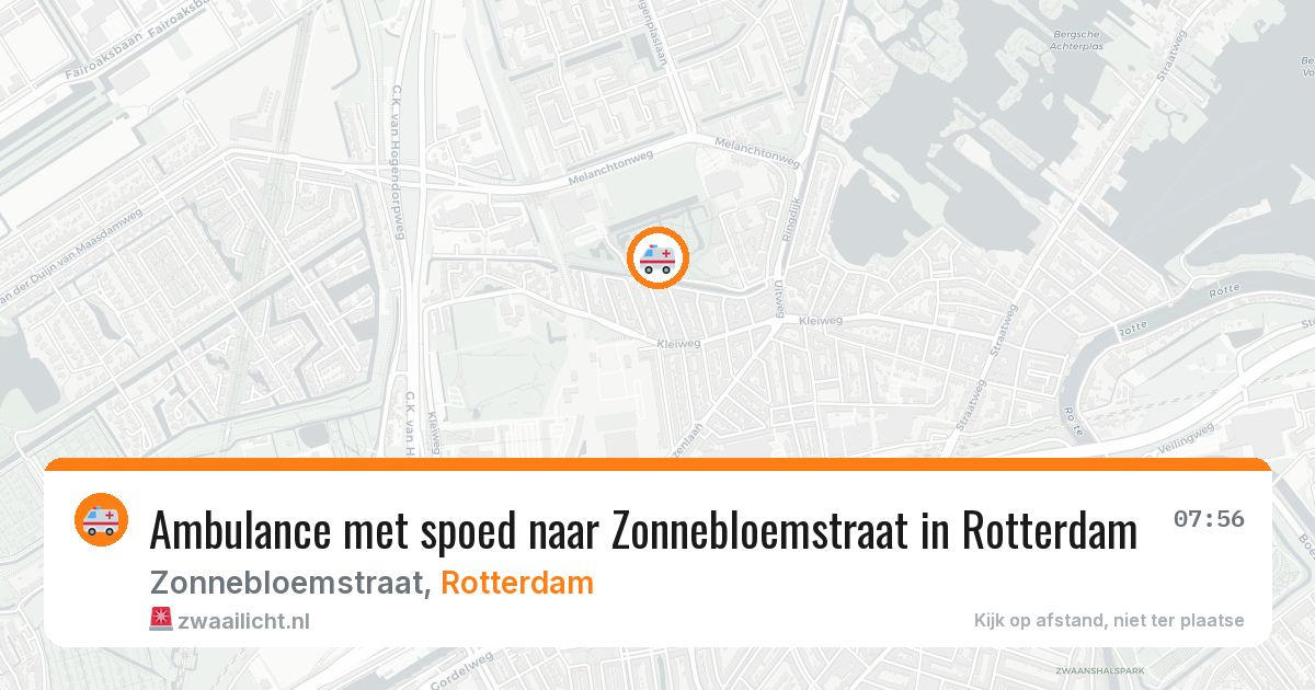 Ambulance met spoed naar Zonnebloemstraat in Rotterdam — 9 mrt 2026