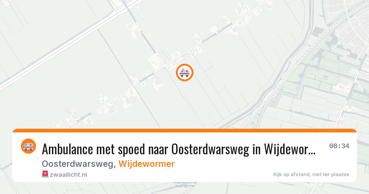 Ambulance met spoed naar Oosterdwarsweg in Wijdewormer — 4 aug 2026