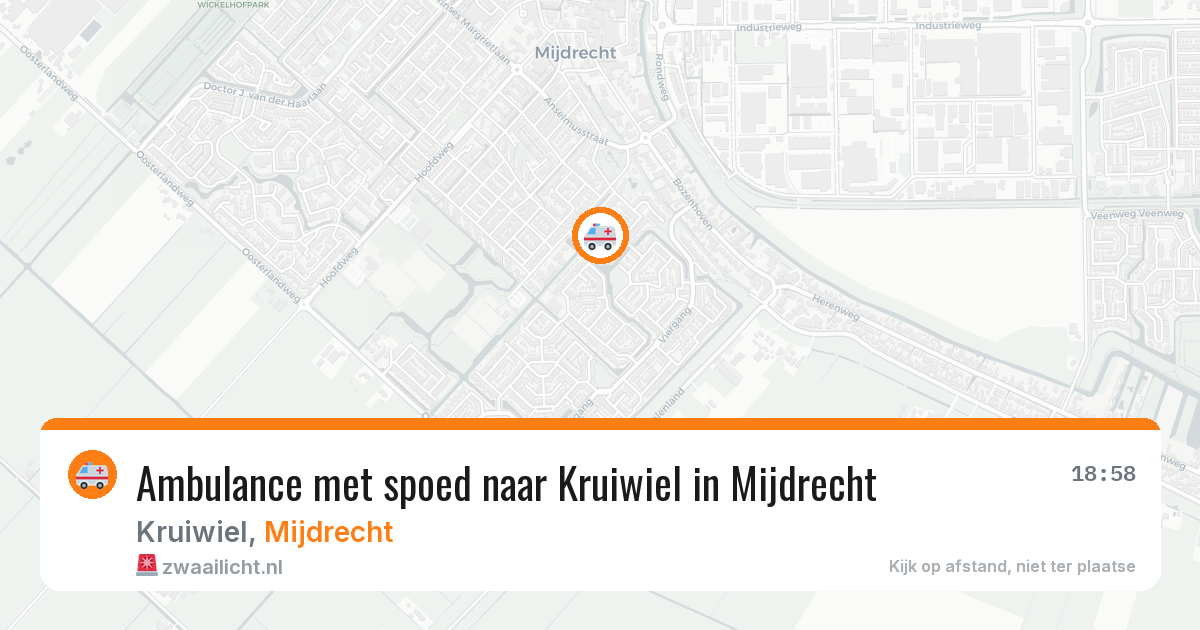 Ambulance met spoed naar Kruiwiel in Mijdrecht — 17 jun 2026