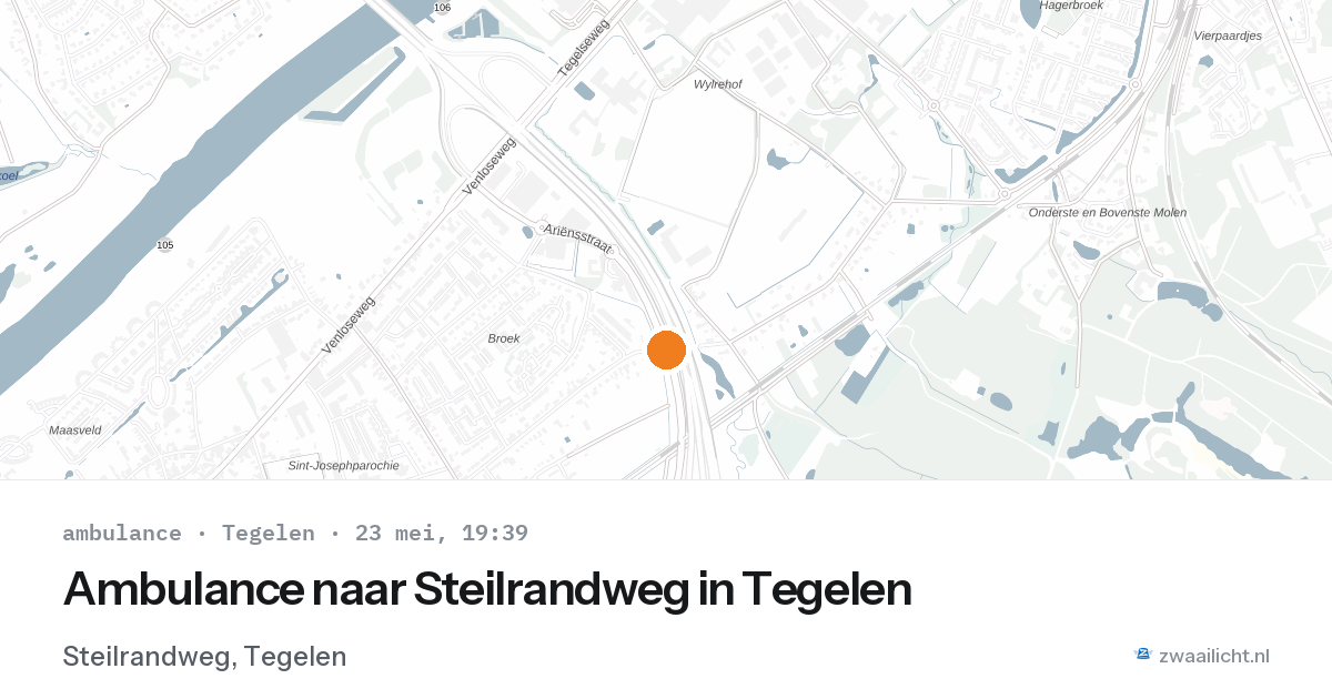 Ambulance naar Steilrandweg in Tegelen — 23 mei 2026