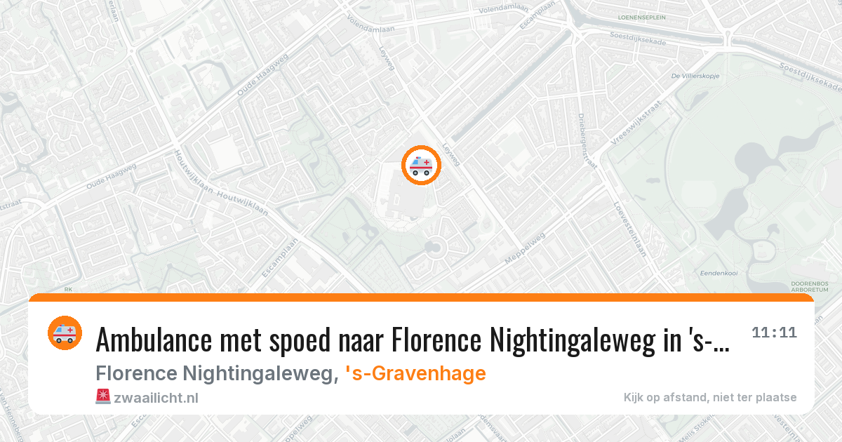 Ambulance met spoed naar Florence Nightingaleweg in 's-Gravenhage — 12 aug 2026
