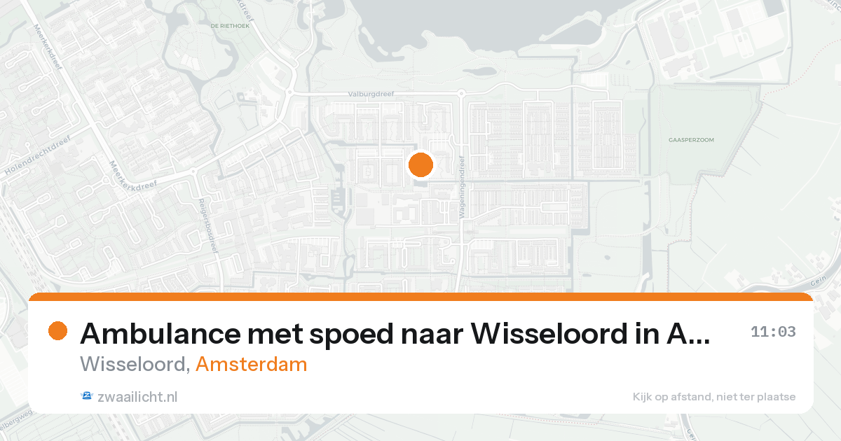 Ambulance met spoed naar Wisseloord in Amsterdam — 18 aug 2026