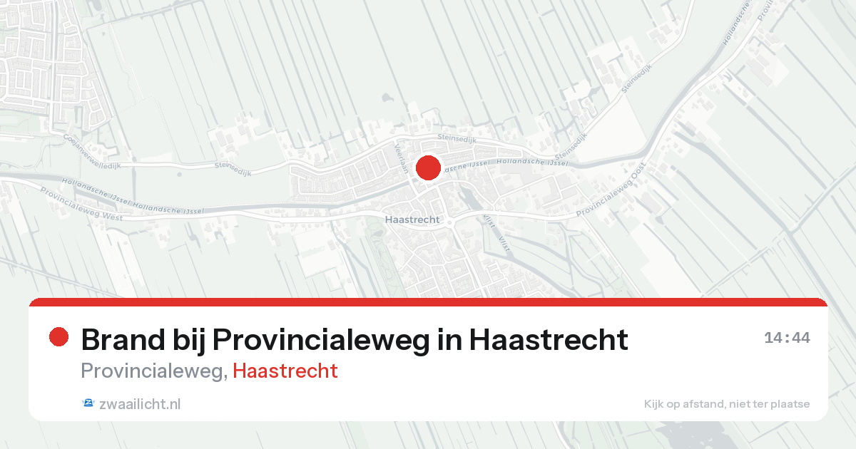 Brand bij Provincialeweg in Haastrecht — 14 aug 2026