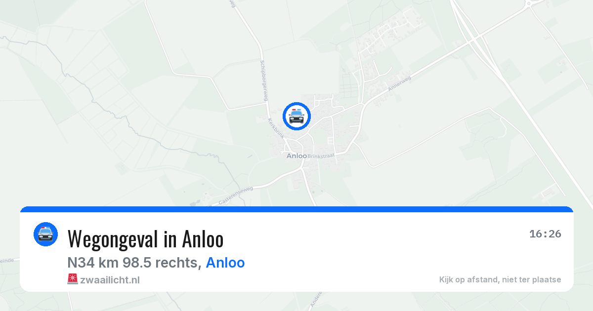 Wegongeval in Anloo — 1 jun 2026