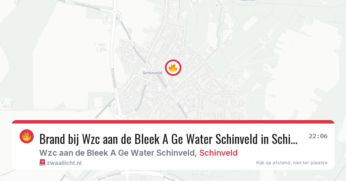 Brand bij Wzc aan de Bleek A Ge Water Schinveld in Schinveld — 3 aug 2026