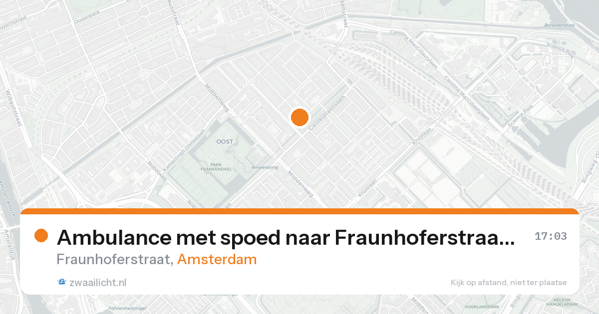 Ambulance met spoed naar Fraunhoferstraat in Amsterdam — 17 aug 2026