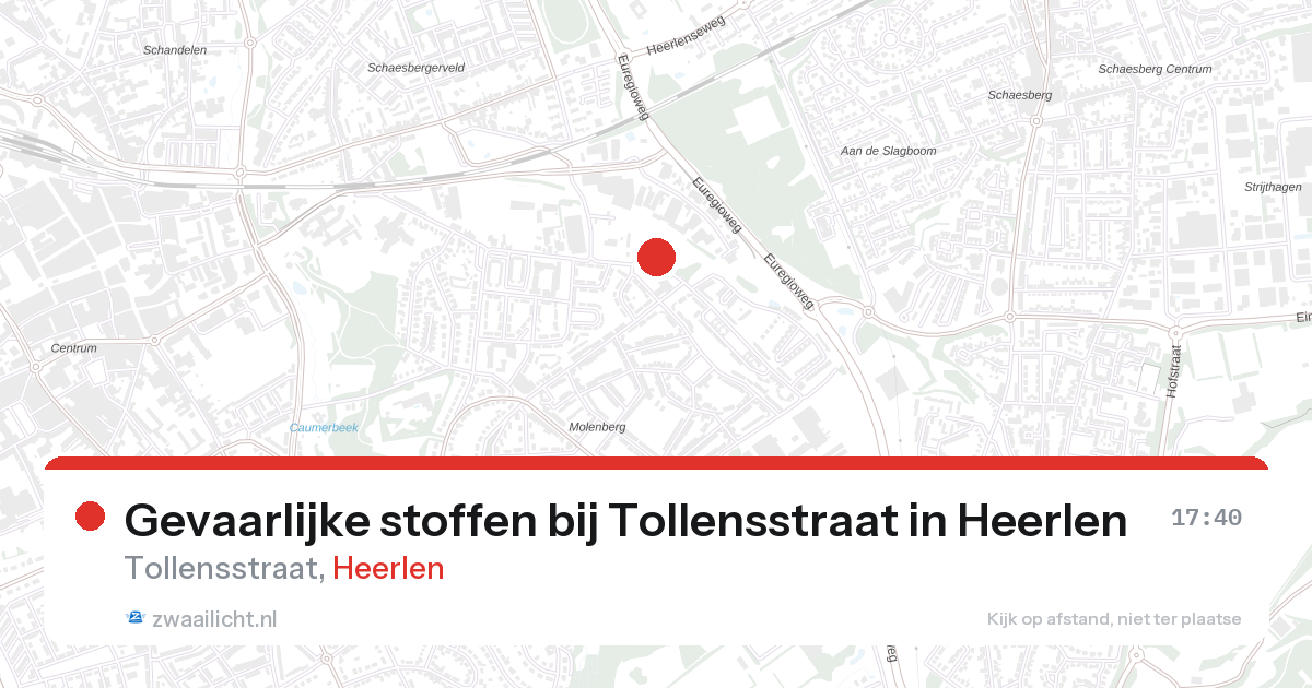 Gevaarlijke stoffen bij Tollensstraat in Heerlen — 27 aug 2026