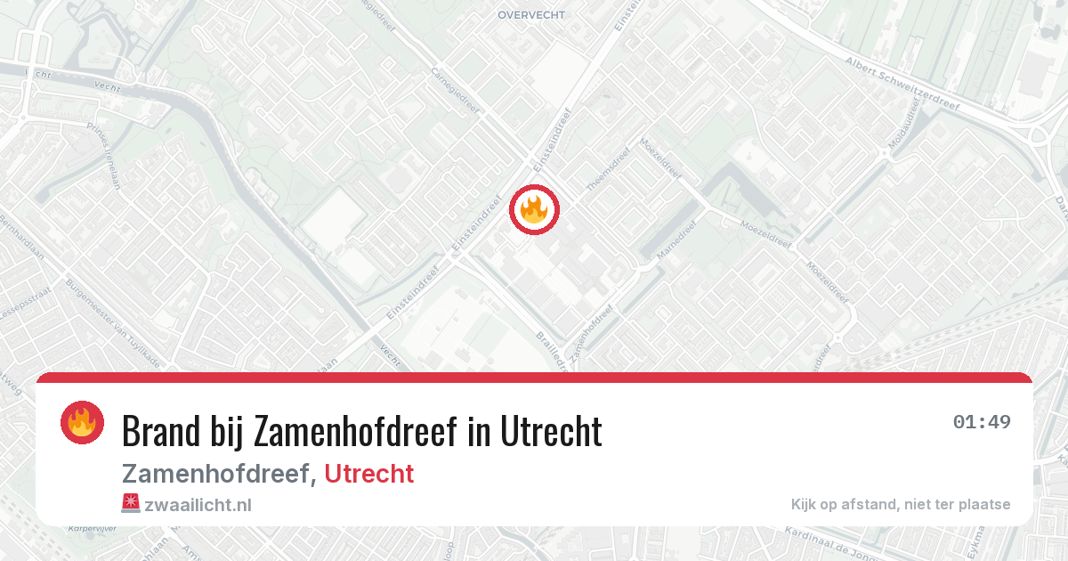 Brand bij Zamenhofdreef in Utrecht — 26 mei 2026