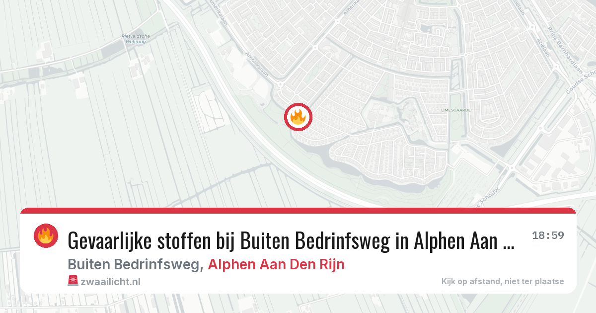 Gevaarlijke stoffen bij Buiten Bedrinfsweg in Alphen Aan Den Rijn — 18 jun 2026