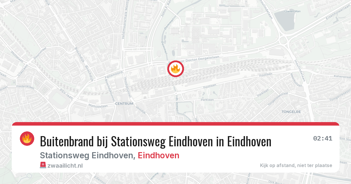Buitenbrand bij Stationsweg Eindhoven in Eindhoven — 18 jul 2026