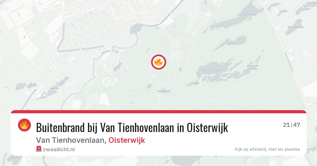 Buitenbrand bij Van Tienhovenlaan in Oisterwijk — 27 jul 2026
