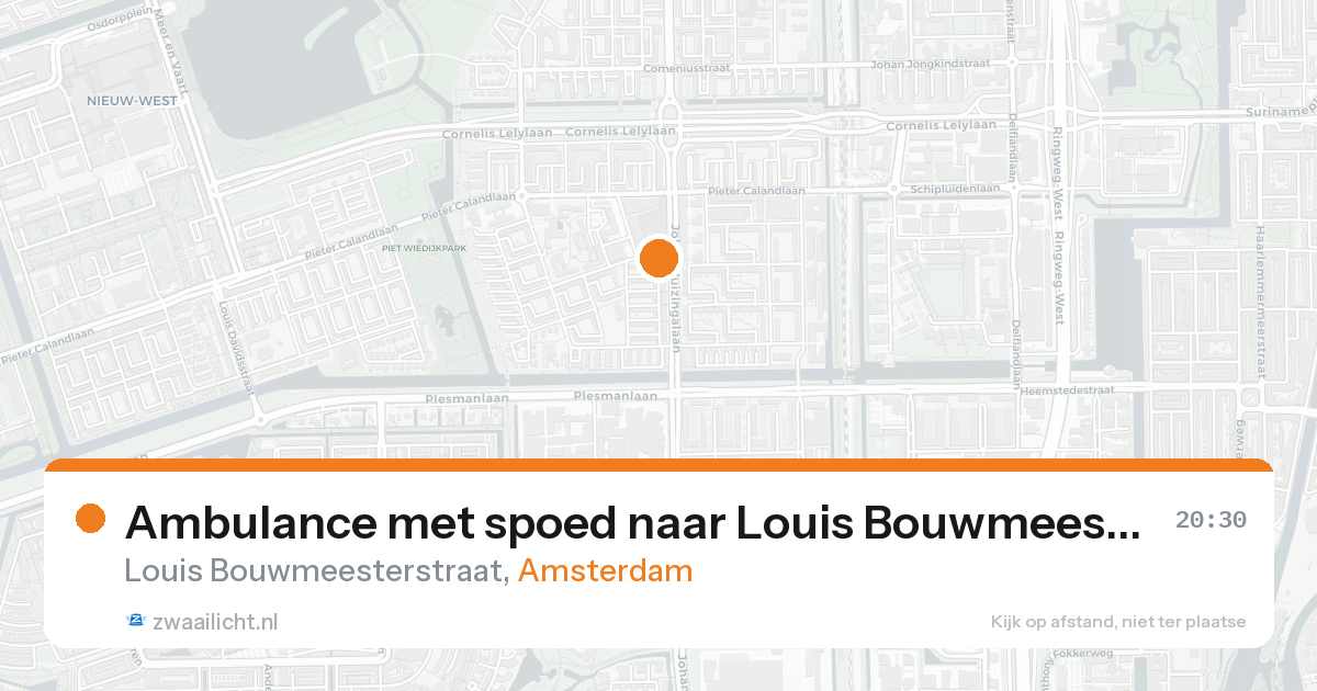 Ambulance met spoed naar Louis Bouwmeesterstraat in Amsterdam — 21 aug 2026