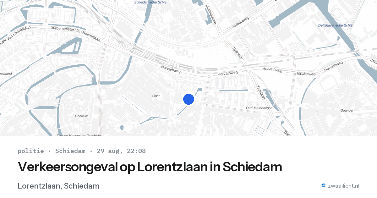 Verkeersongeval op Lorentzlaan in Schiedam — 29 aug 2026