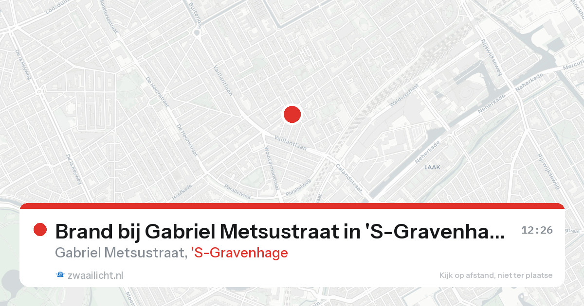Brand bij Gabriel Metsustraat in 'S-Gravenhage — 20 aug 2026