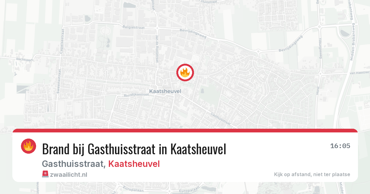 Brand bij Gasthuisstraat in Kaatsheuvel — 21 mei 2026
