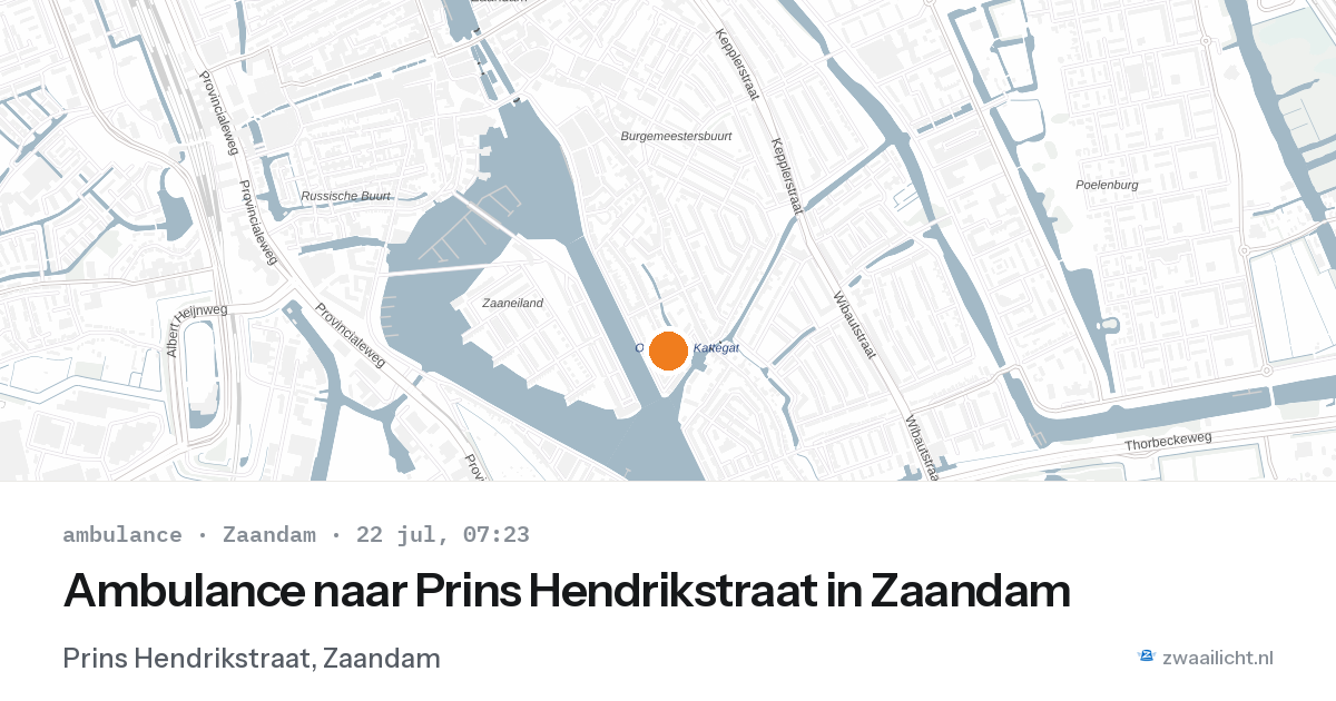 Ambulance naar Prins Hendrikstraat in Zaandam — 22 jul 2026