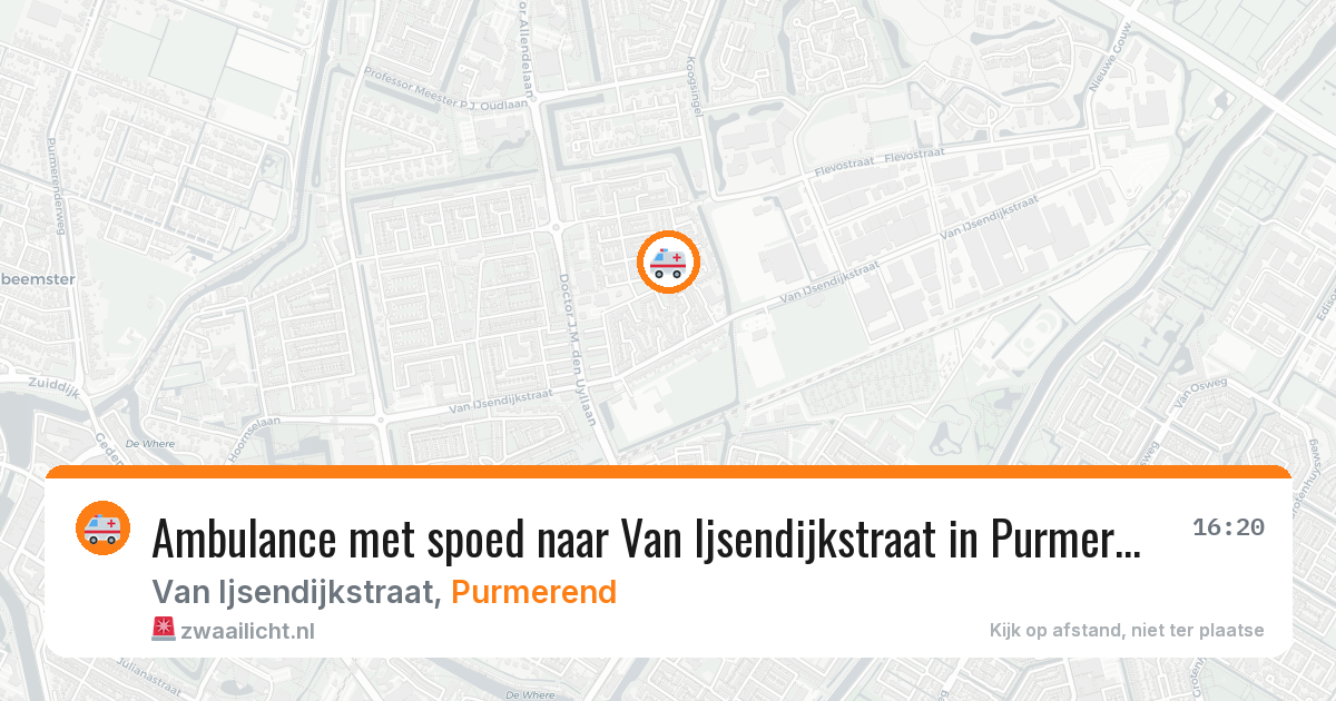 Ambulance met spoed naar Van Ijsendijkstraat in Purmerend — 27 mei 2026