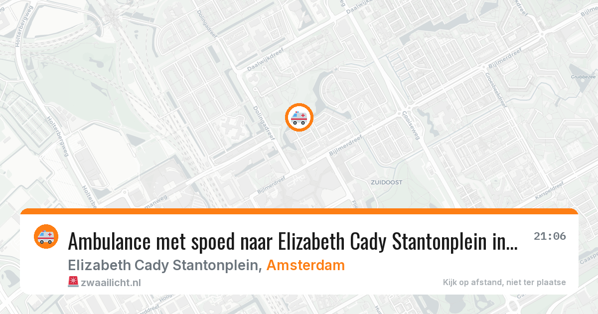 Ambulance met spoed naar Elizabeth Cady Stantonplein in Amsterdam — 12 aug 2026