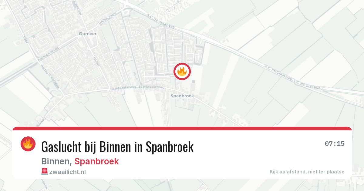 Gaslucht bij Binnen in Spanbroek — 31 mrt 2026