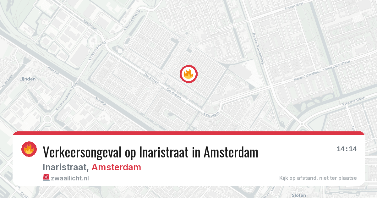 Verkeersongeval op Inaristraat in Amsterdam — 30 mrt 2026