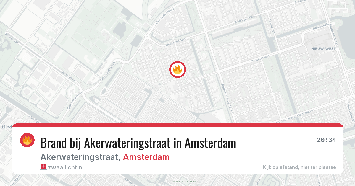 Brand bij Akerwateringstraat in Amsterdam — 9 jun 2026