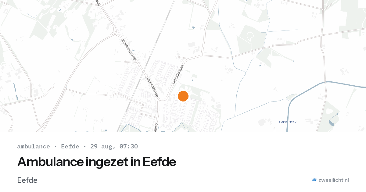 Ambulance ingezet in Eefde — 29 aug 2026