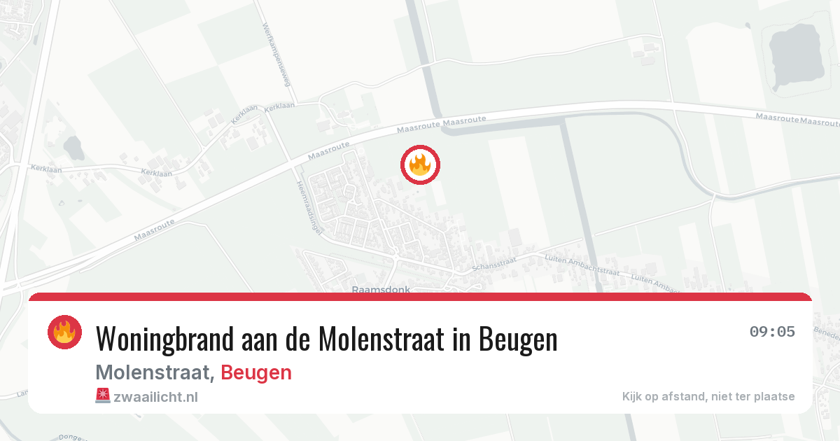 Woningbrand aan de Molenstraat in Beugen — 22 jan 2026