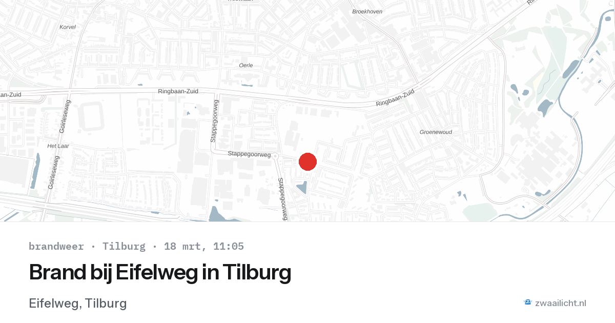 Brand bij Eifelweg in Tilburg — 18 mrt 2026
