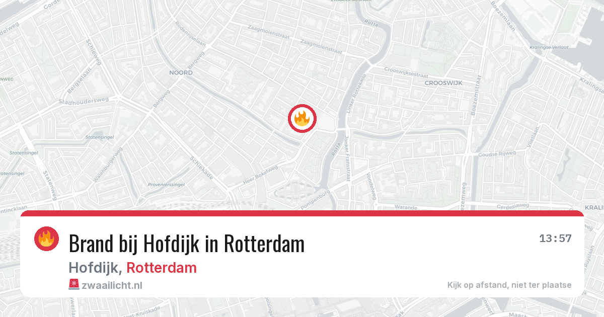Brand bij Hofdijk in Rotterdam — 24 mei 2026