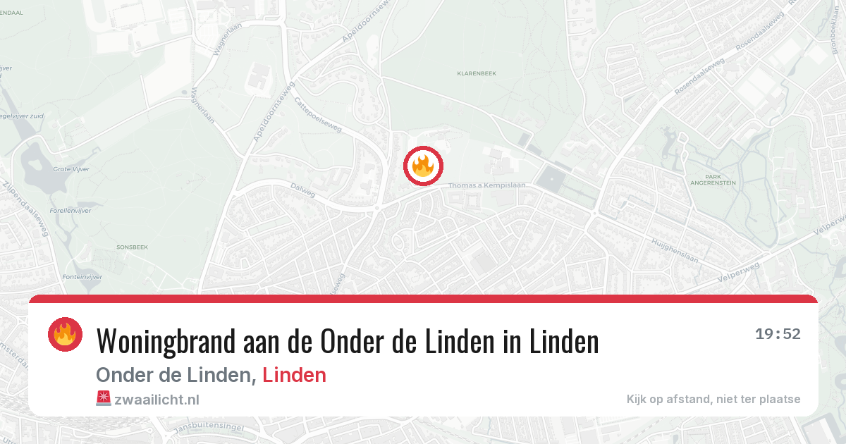 Woningbrand aan de Onder de Linden in Linden — 9 jul 2026