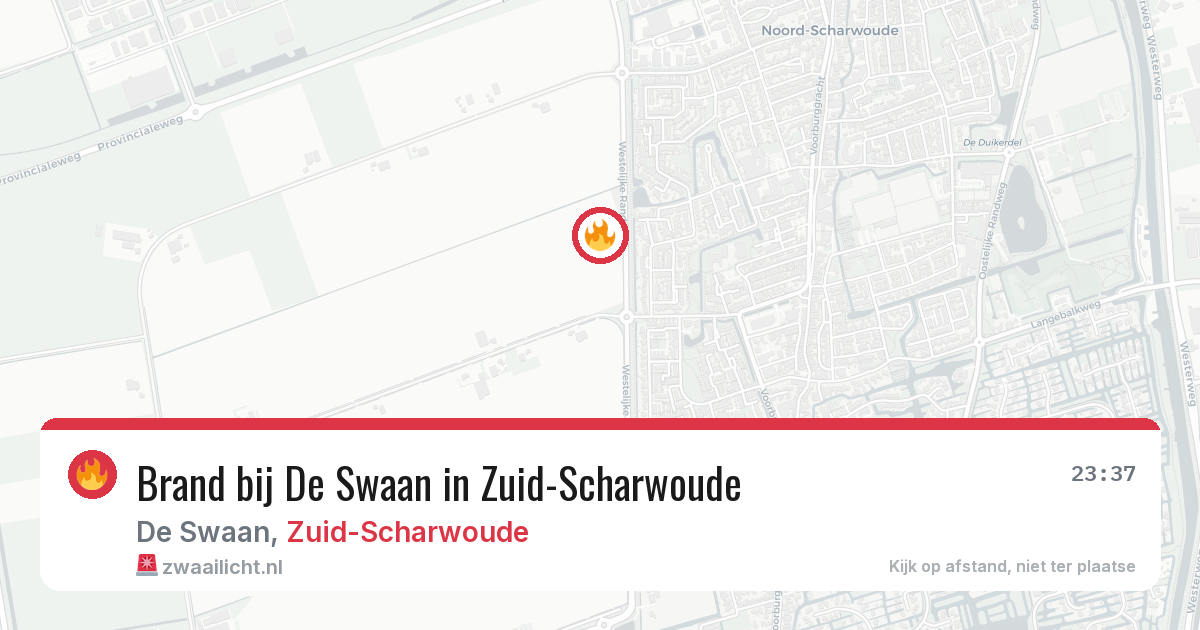 Brand bij De Swaan in Zuid-Scharwoude — 27 jun 2026