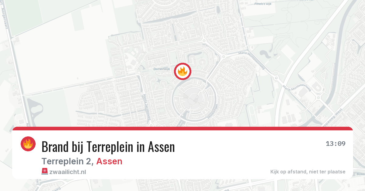 Brand bij Terreplein in Assen — 27 jun 2026