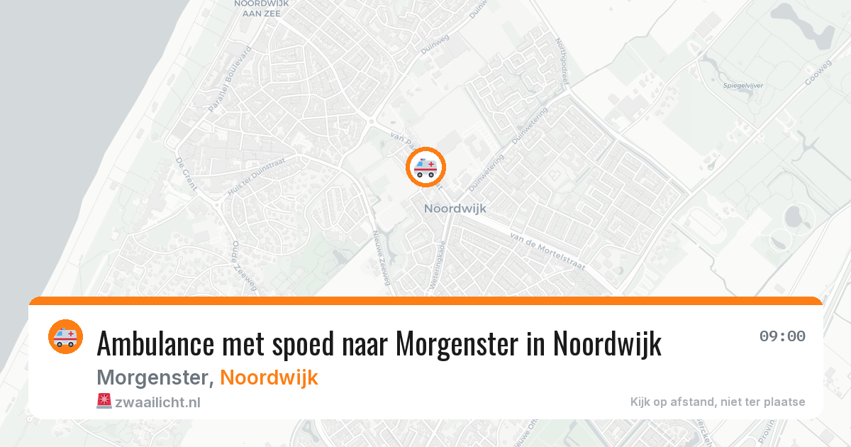Ambulance met spoed naar Morgenster in Noordwijk — 6 aug 2026