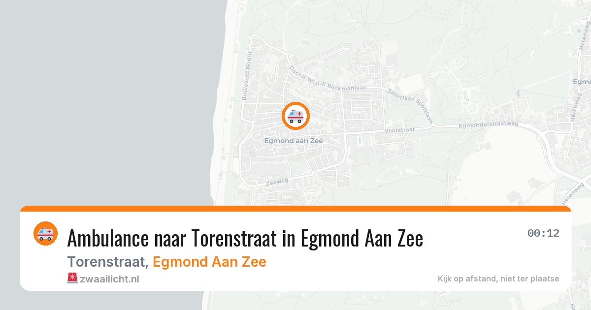 Ambulance naar Torenstraat in Egmond Aan Zee — 9 aug 2026