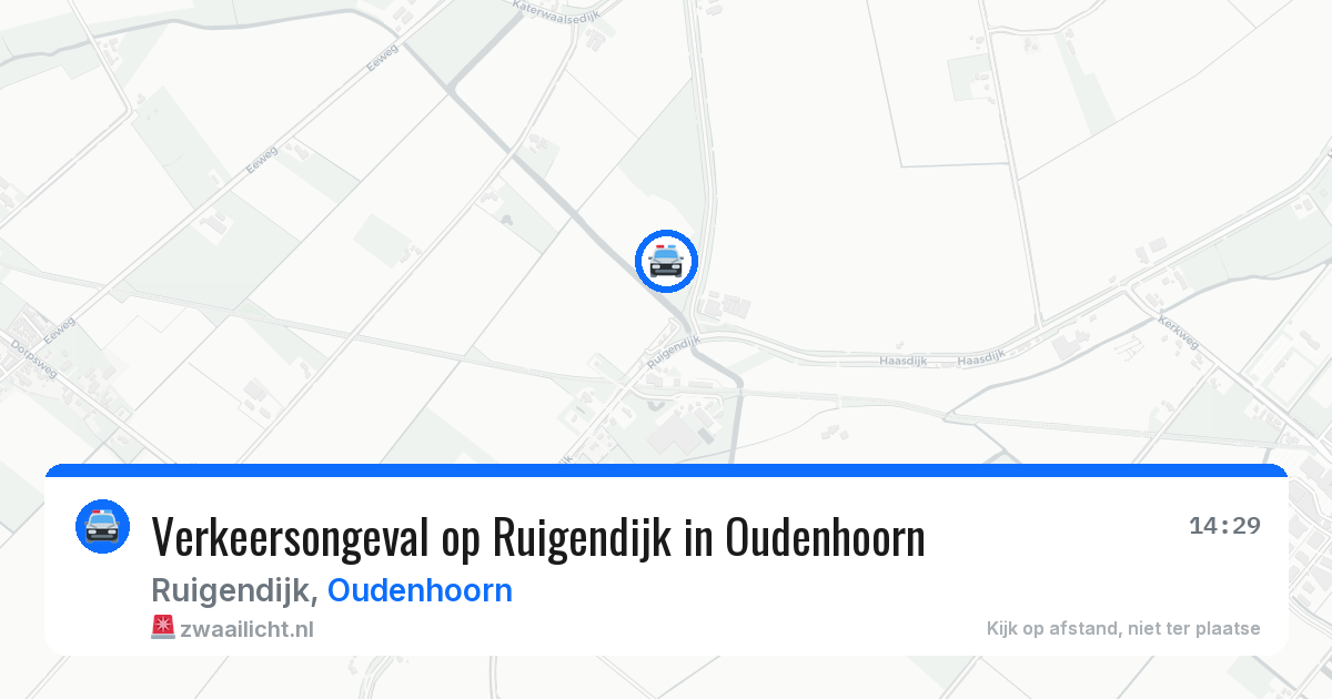 Verkeersongeval op Ruigendijk in Oudenhoorn — 30 jul 2026