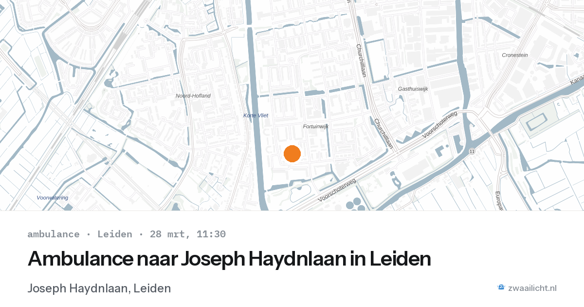 Ambulance naar Joseph Haydnlaan in Leiden — 6 feb 2026