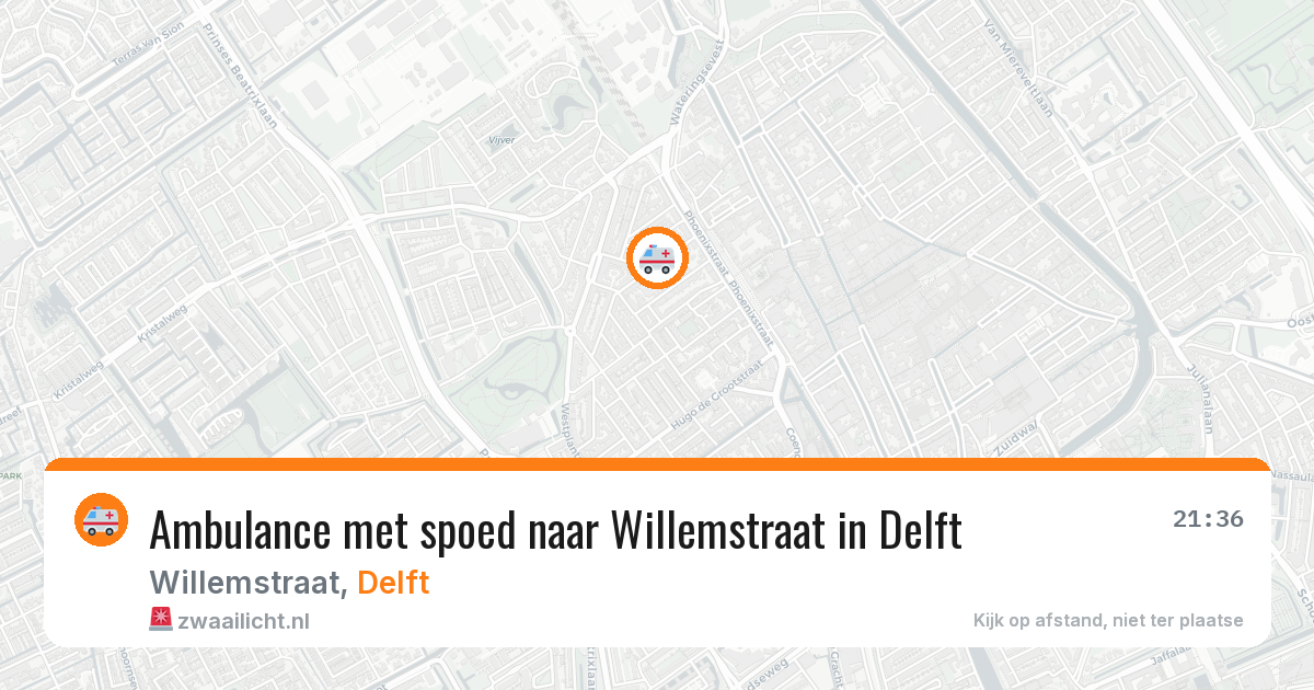 Ambulance met spoed naar Willemstraat in Delft — 5 jul 2026