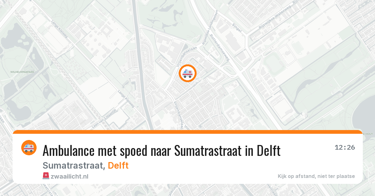 Ambulance met spoed naar Sumatrastraat in Delft — 30 mei 2026