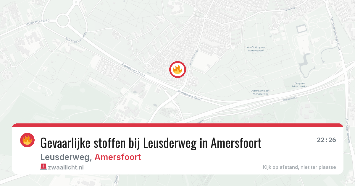 Gevaarlijke stoffen bij Leusderweg in Amersfoort — 30 jul 2026