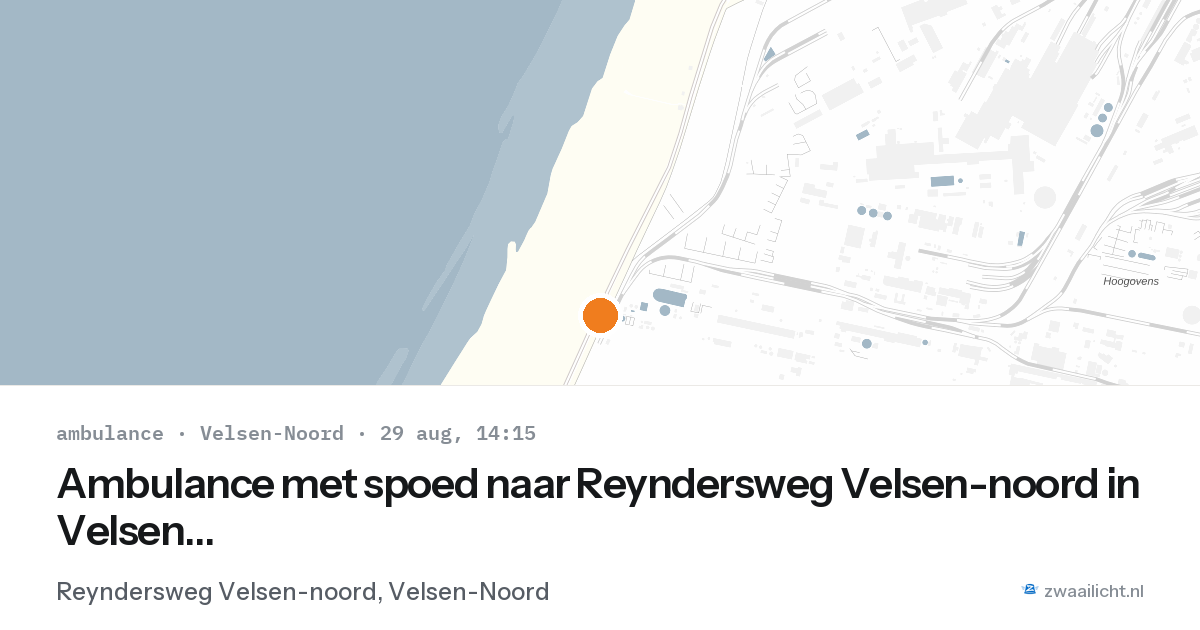Ambulance met spoed naar Reyndersweg Velsen-noord in Velsen-Noord — 29 aug 2026