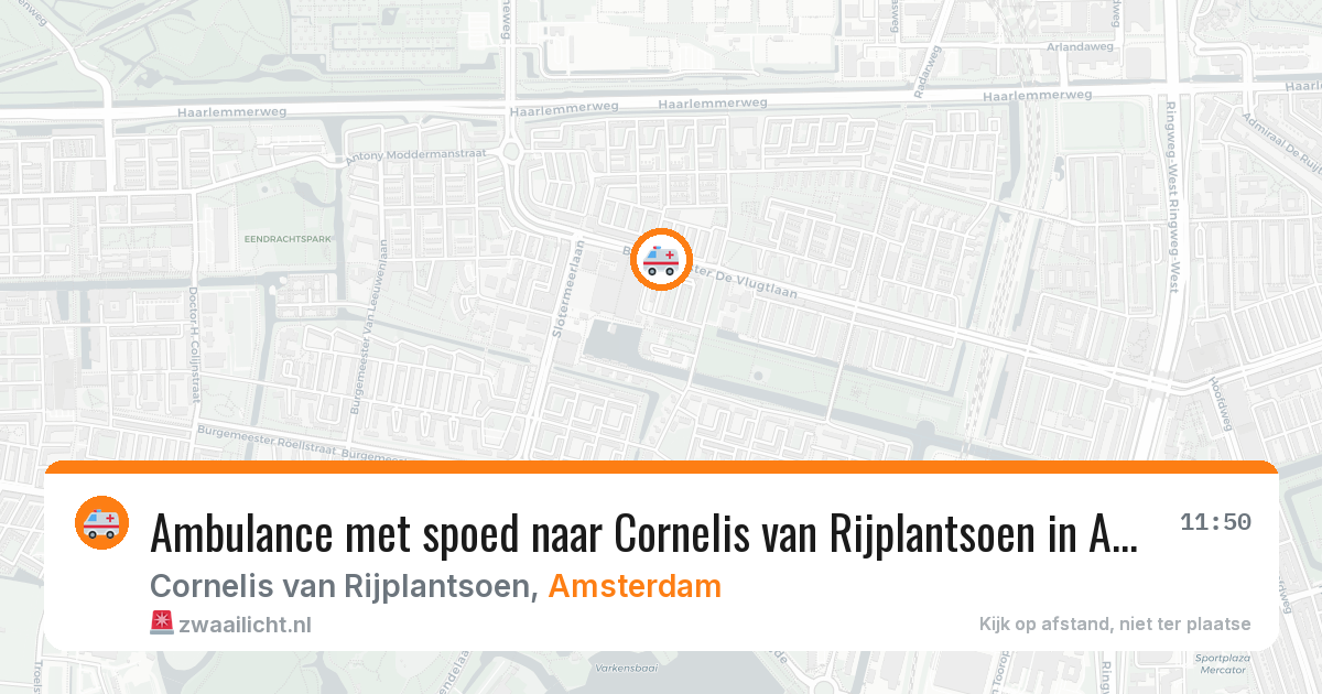 Ambulance met spoed naar Cornelis van Rijplantsoen in Amsterdam — 20 jun 2026