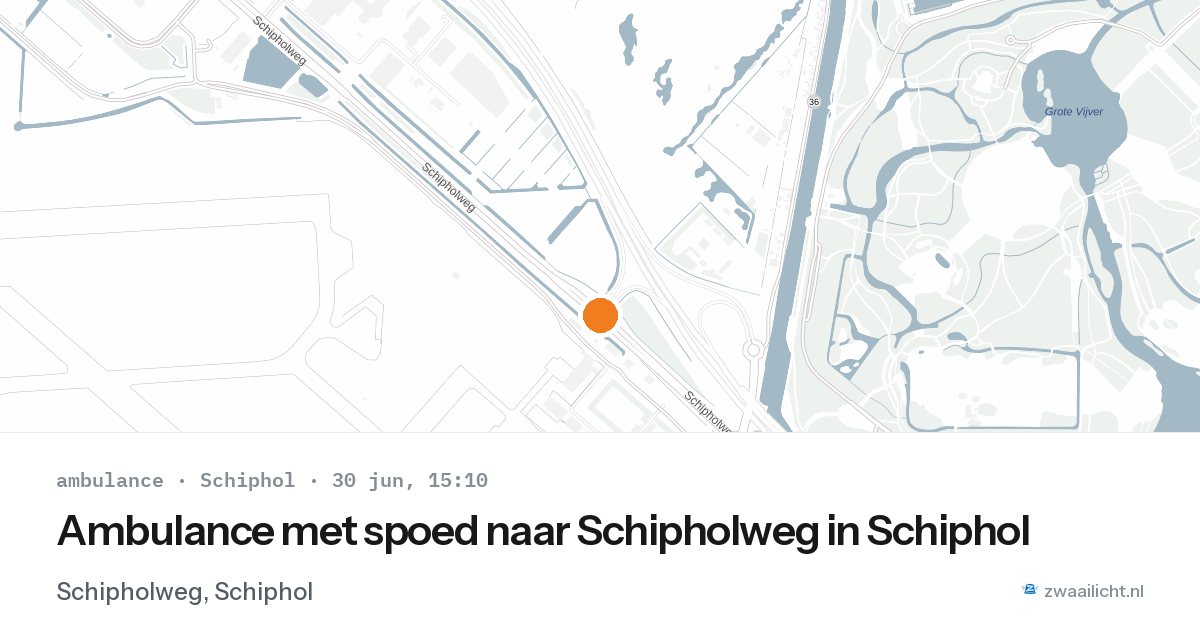 Ambulance met spoed naar Schipholweg in Schiphol — 30 jun 2026