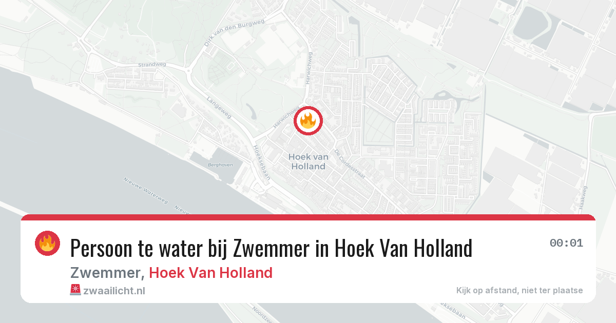 Persoon te water bij Zwemmer in Hoek Van Holland — 24 jun 2026
