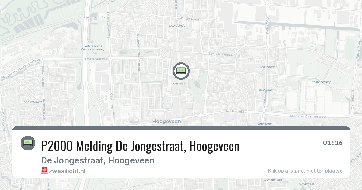 P2000 Melding De Jongestraat, Hoogeveen — 2 mei 2026