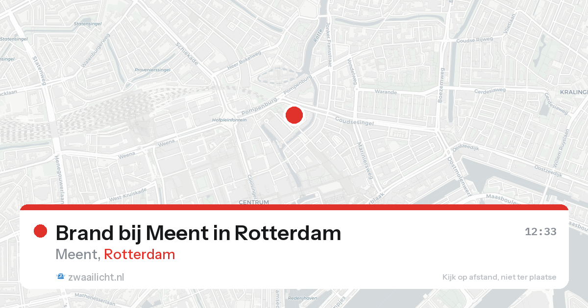 Brand bij Meent in Rotterdam — 24 aug 2026