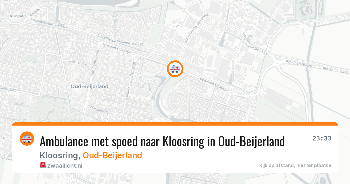 Ambulance met spoed naar Kloosring in Oud-Beijerland — 23 jan 2026