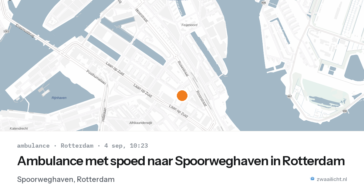 Ambulance met spoed naar Spoorweghaven in Rotterdam — 4 sep 2026