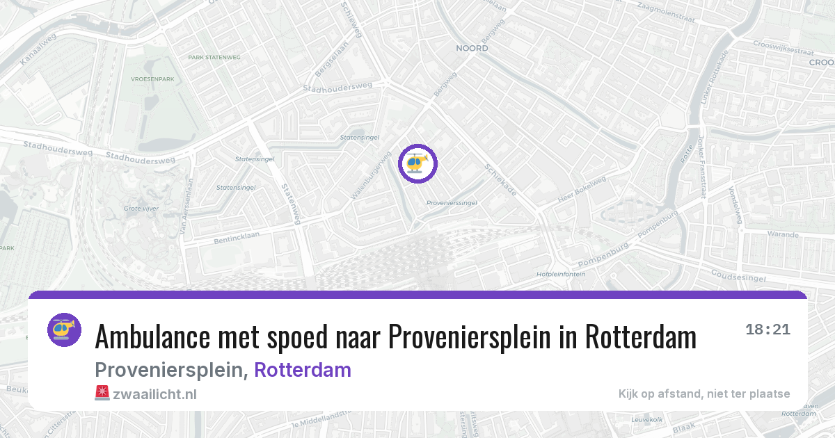 Ambulance met spoed naar Proveniersplein in Rotterdam — 26 jul 2026