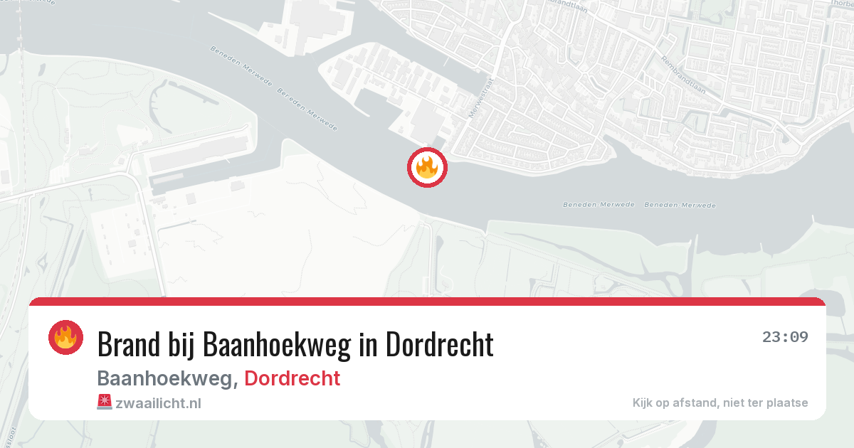 Brand bij Baanhoekweg in Dordrecht — 3 aug 2026