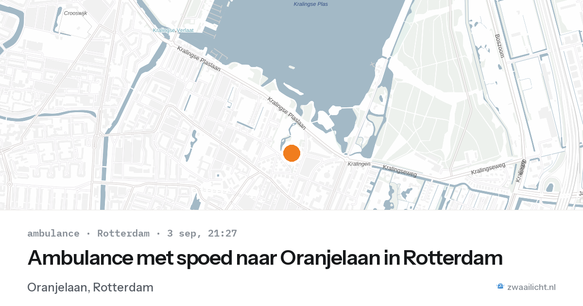 Ambulance met spoed naar Oranjelaan in Rotterdam — 3 sep 2026